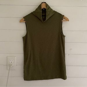 Marled Mock Neck Sleeveless Top